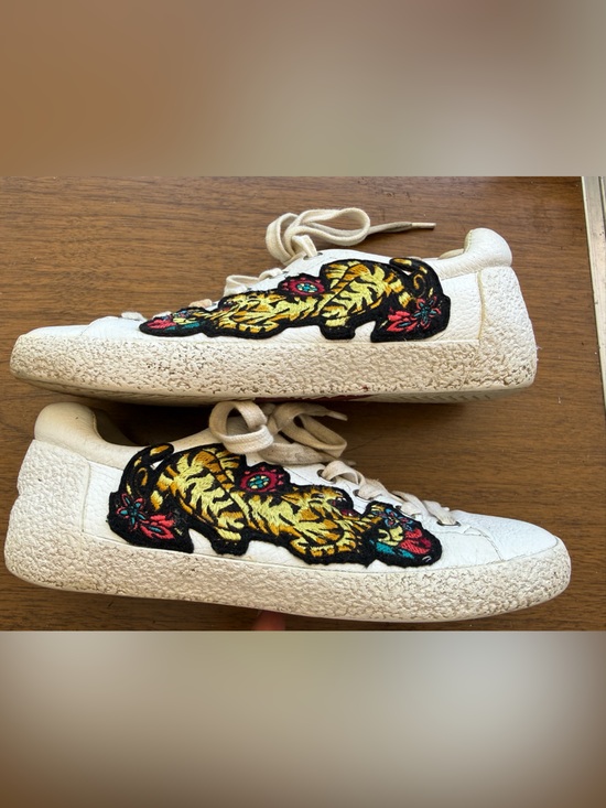 Ash Shoes - ASH Niagara Tiger Embroidered White Leather Sneakers size 37